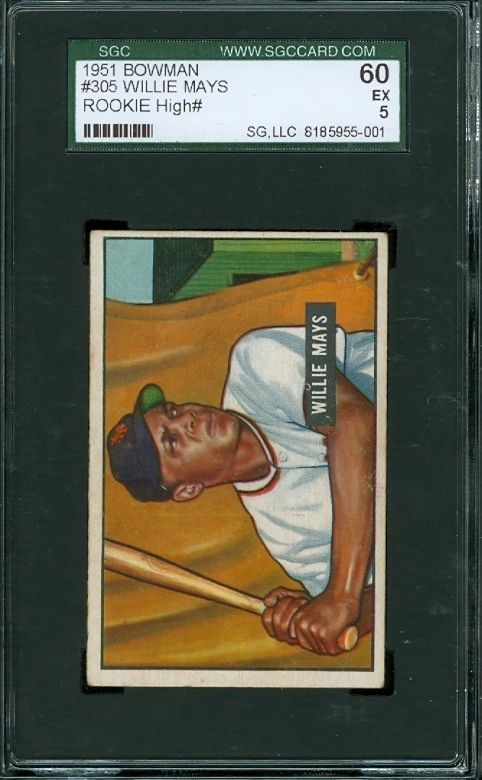 1951 Bowman 305 Willie Mays RC SGC 60 New York Giants HoF Rookie