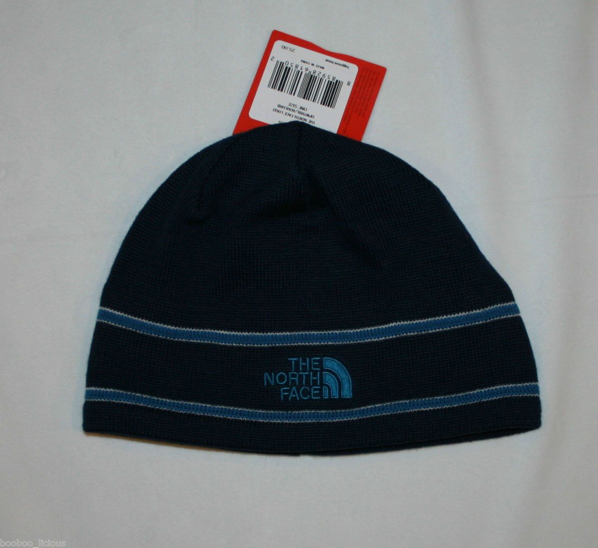 THE NORTH FACE LOGO BEANIE CAP DEEPWATER BLUE NWT ONE SIZE UNISEX