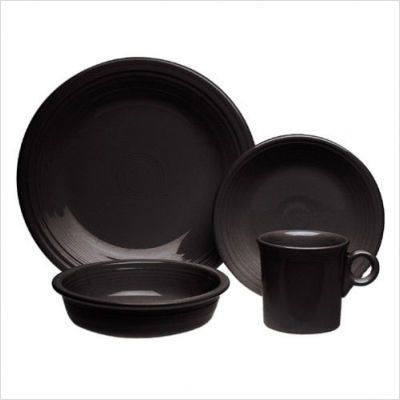 Fiesta Black 16 Piece Dinnerware Set 831 Series