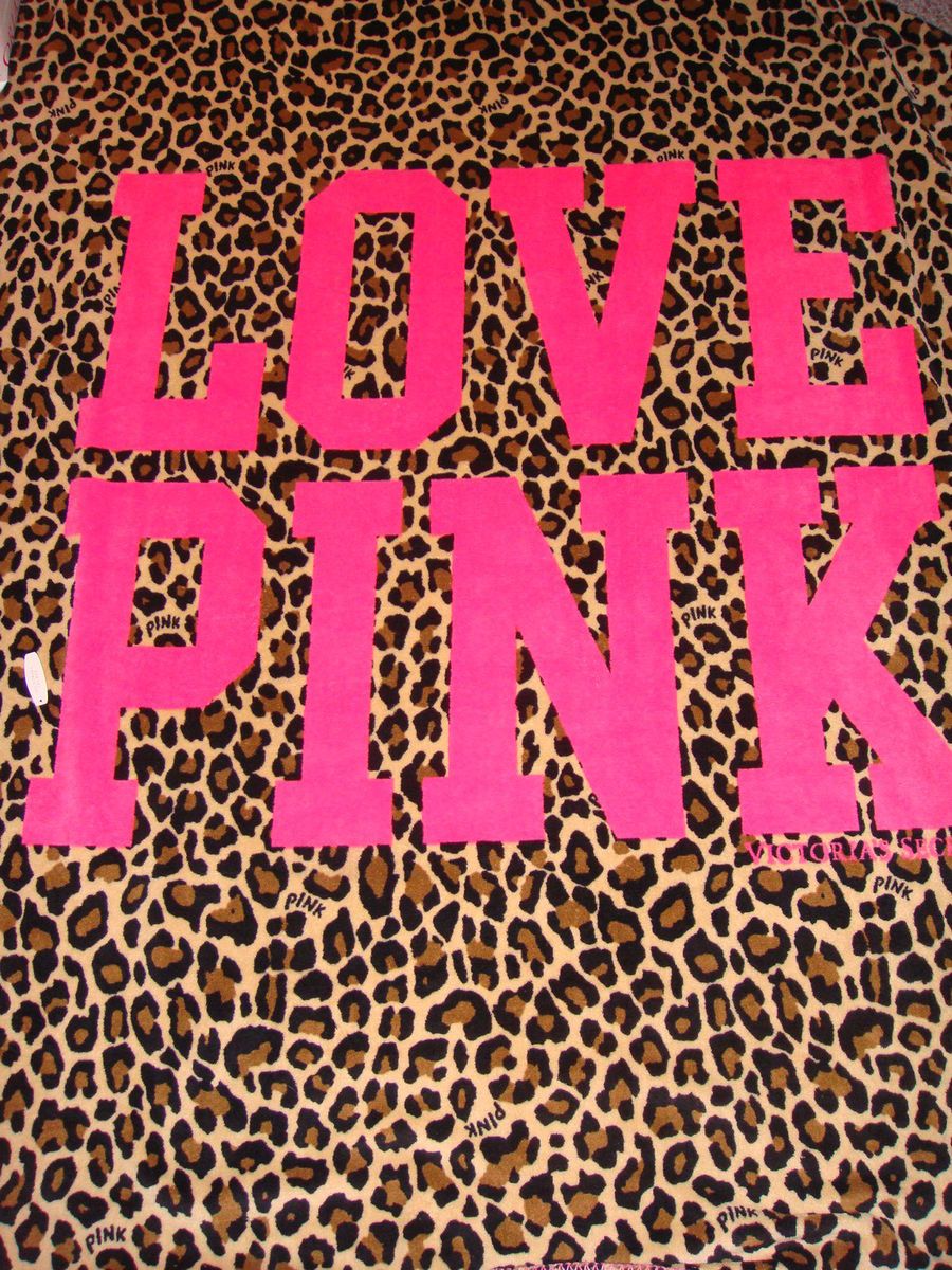 NWT Victorias Secret Pink Love Pink Leopard Stadium Blanket RARE
