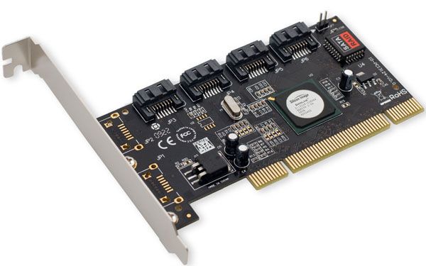  internal ports, SATA II PCI Controller Card with Software RAID 4 port