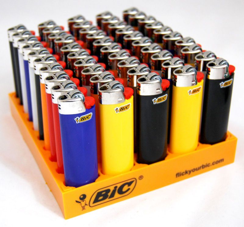 25 Full Size New BIC Disposable Lighter Assorted Colors