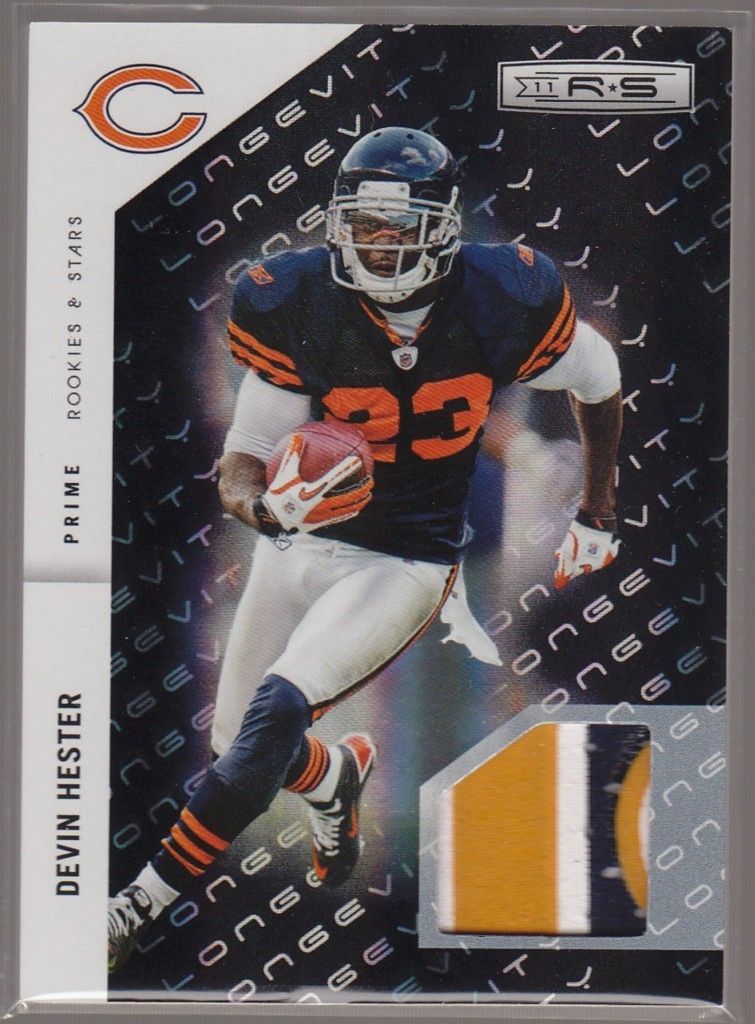 Devin Hester 2011 Rookies Stars Prime Longevity RARE Logo Patch Card