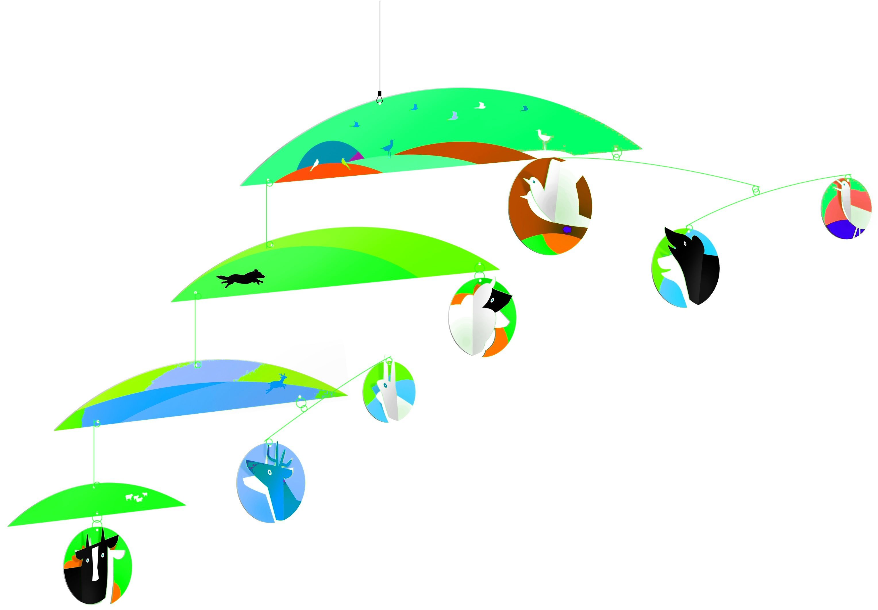 Djeco Fantasy Land Animals Modern Hanging Baby Mobile