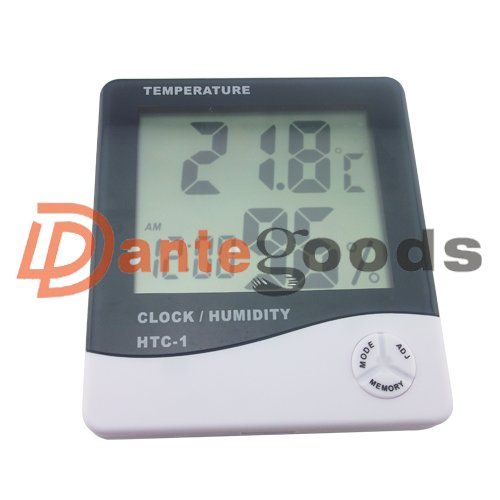 Mini LCD Digital Alarm Clock Thermometer Temperature Time Humidity