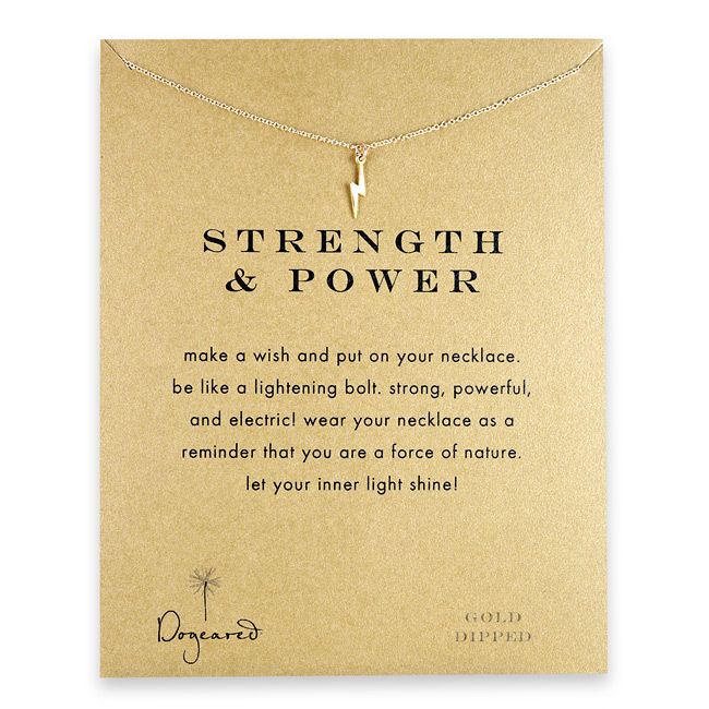 Dogeared Gold Dipped Strength Power Reminder Necklace