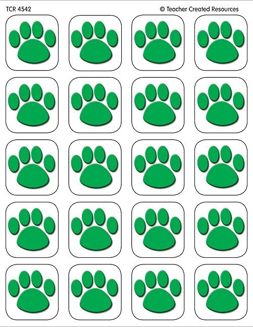 120 Green Paw Prints Stickers Cats Dogs Paws New