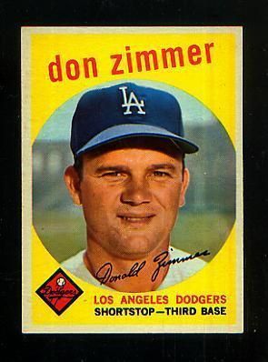 1959 Topps 287 Don Zimmer NRMINT Set Break