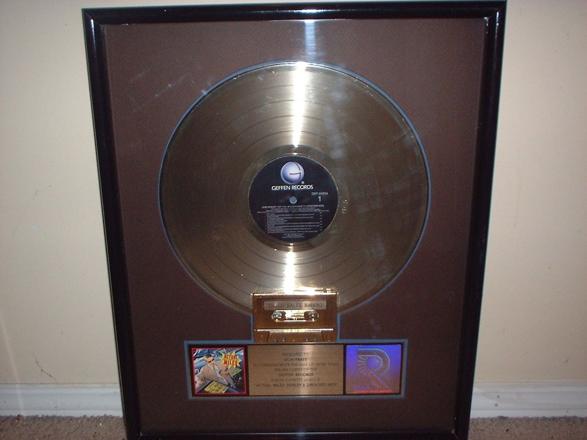 Don Henley Eagles RIAA Gold Record Award Actual Miles