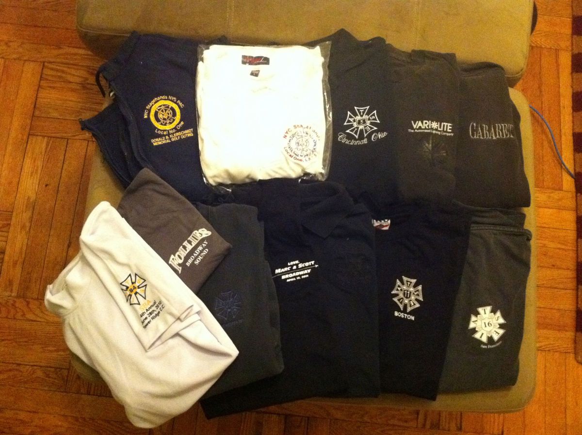 IATSE LOCAL 1 BROADWAY SHOW STAGEHAND UNION SWEATSHIRTS T SHIRTS GOLF