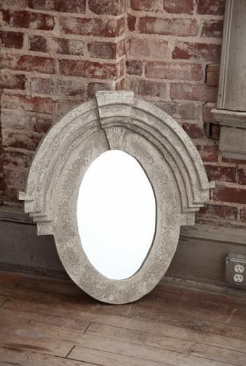 French Dormer Mirror Painted Weathered White Finish