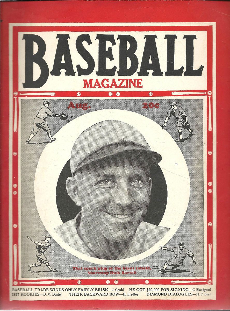 August 1937 BASEBALL MAGAZINE Dizzy Dean Joe DiMaggio Lou Gehrig