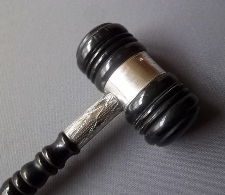  Sterling Silver Banded GAVEL F&AM No 245 DOYLESTOWN Hellyer 1952