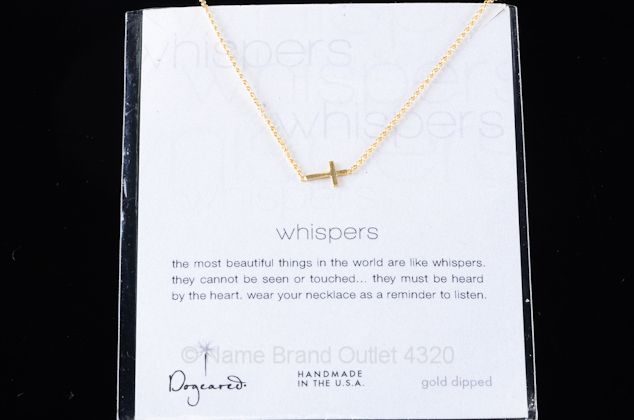 DOGEARED gold 925 sterling chain WHISPERS cross necklace SHOPWORN