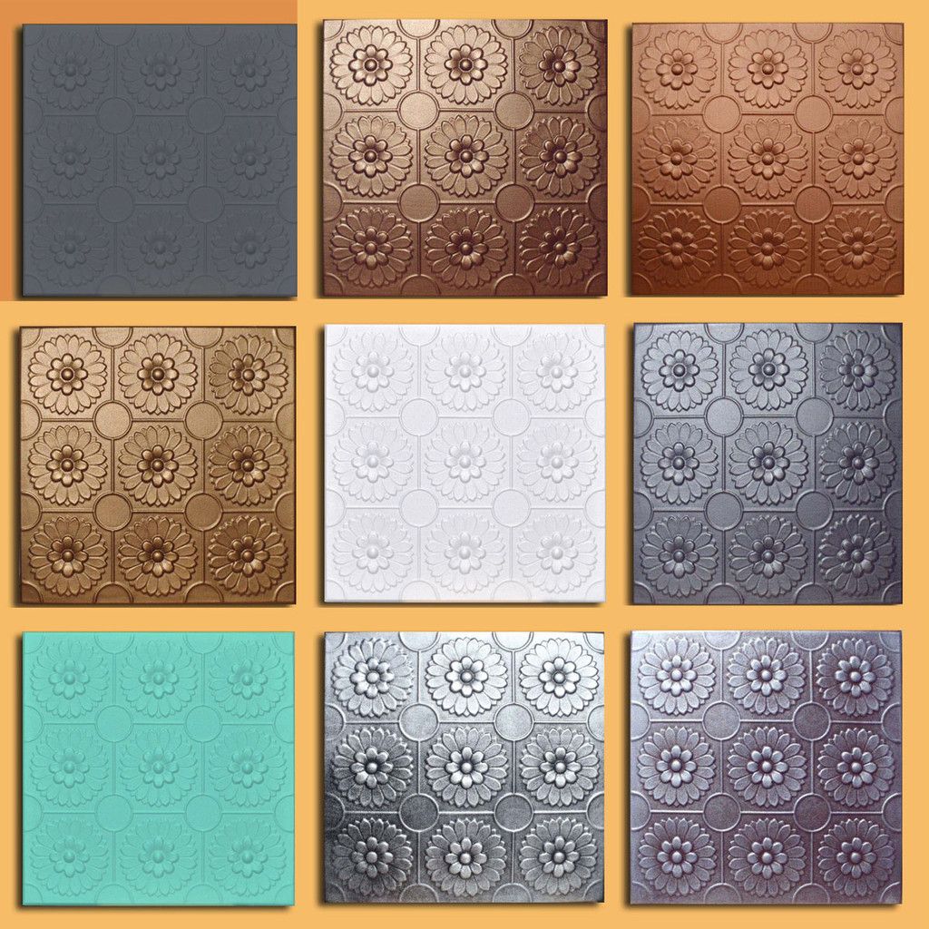  Colors Styrofoam 3D Embossed Ceiling Tiles 20x20 Tin Look