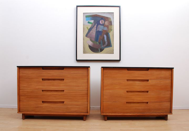 Pair of Dressers Living Modern Line for Drexel Mid Century Danish