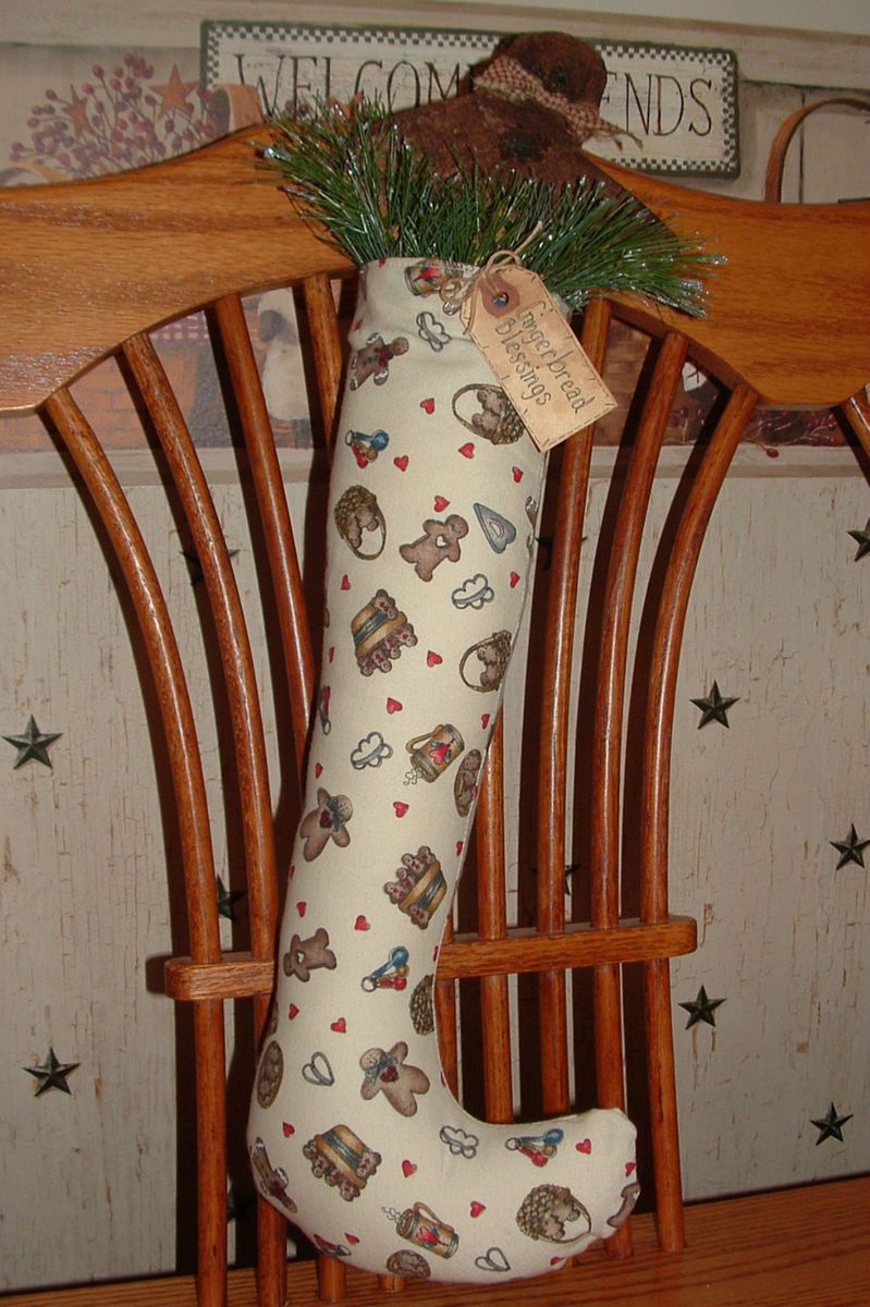  Primitive Gingerbread Stocking