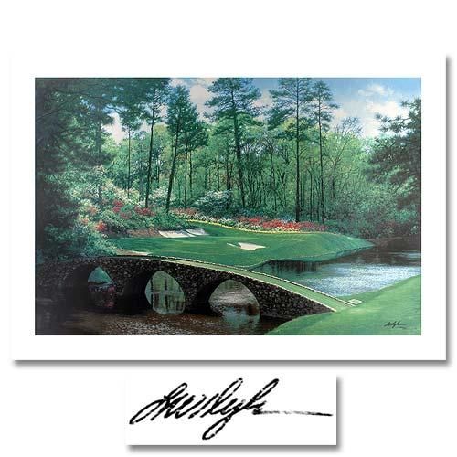 LARRY DYKE FRAMED Golf Ltd Ed Serigraph 12th @ AUGUSTA $1,495