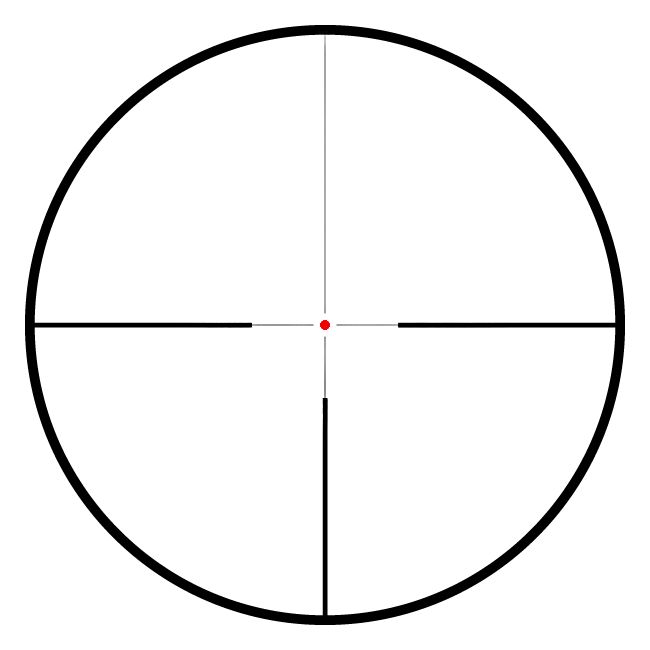 l4 dot reticle based on the populer 30 30 reticle with a fine top post