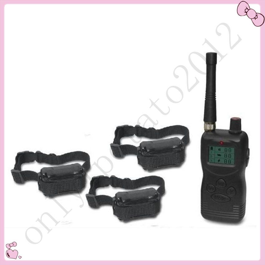 1000M Remote Pet Dog Training Collar System Bark Stop Collar for 1 2