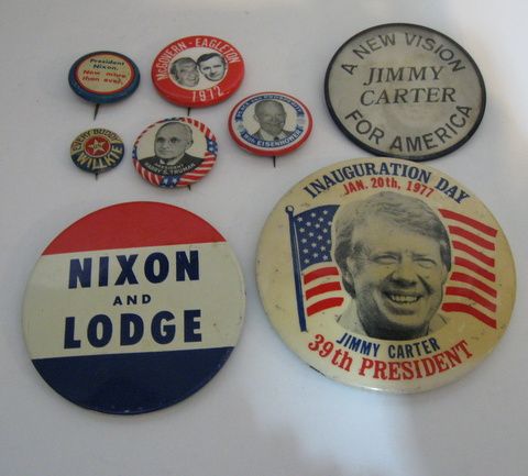 Presidential Canidates Political Buttons Lot 8 Truman Eisenhower Nixon