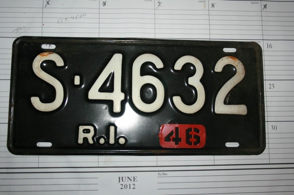  Vintage 1946 Rhode Island Tag License Plate