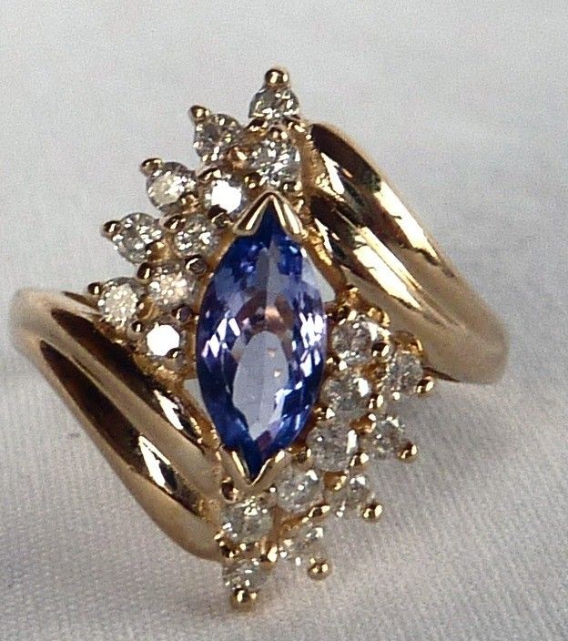 Stunning Effy Collection 14k Yellow Gold 1 40 Ct Tanzanite Diamond