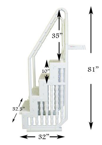 Swimming Pool Drop in Step Above Ground Pool Easy Entry Step New in