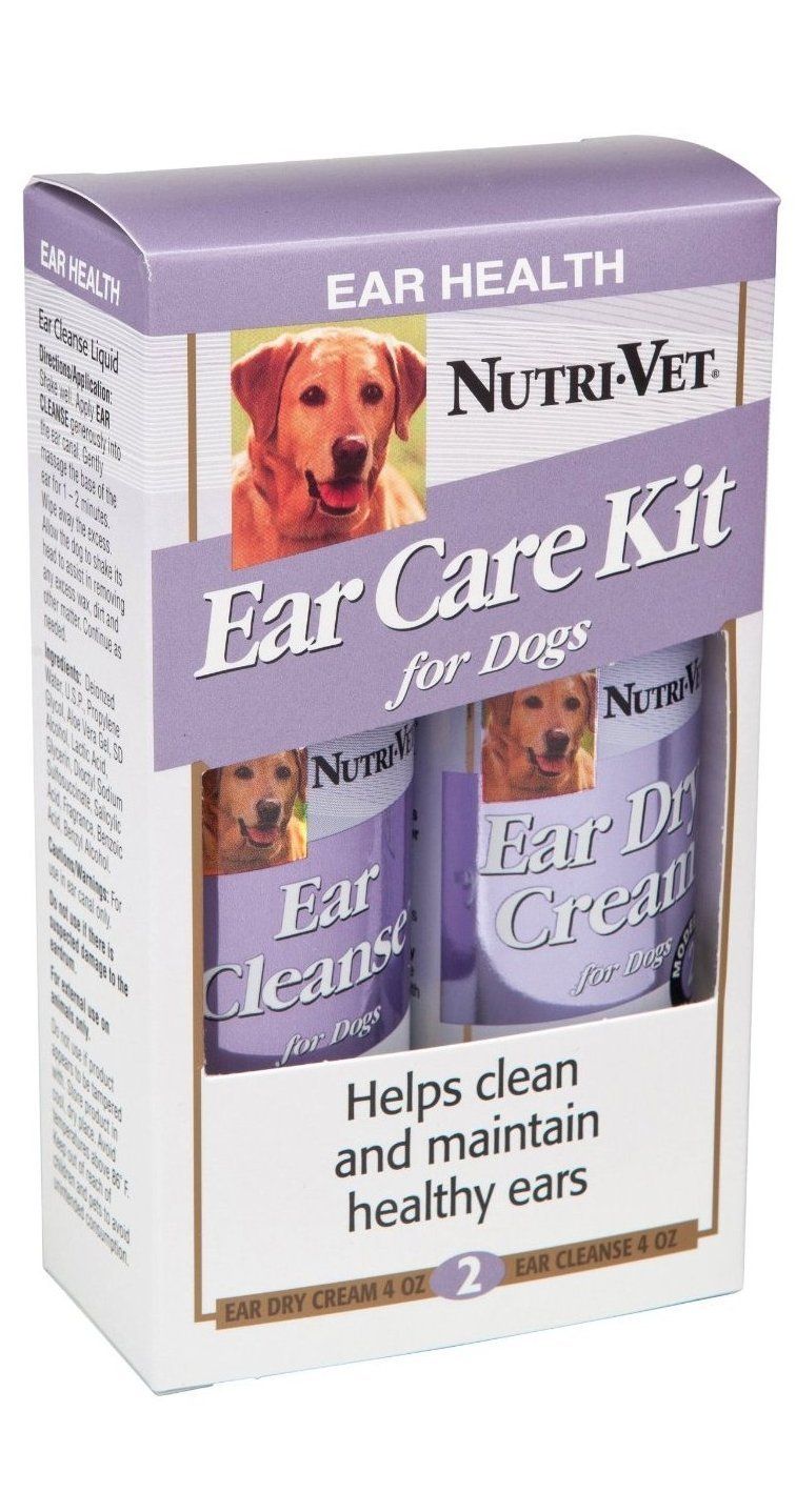 Nutri Vet Ear Care Kit HELPS Clean Maintain Healthy Ears Cleanse Dry