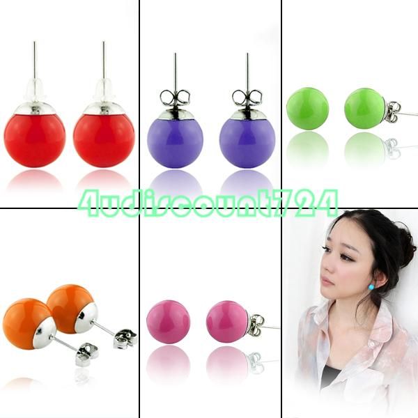 Superb Cute Round Ball Gemstone Earring Ear Stud 0 44 Eardrop