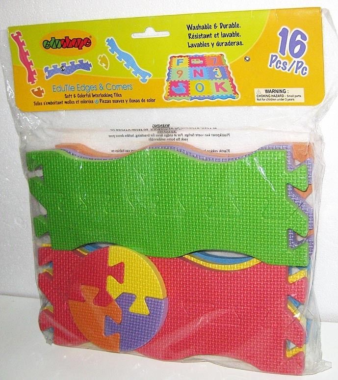 NEW EDUSHAPE EDUTILE EDGES & CORNERS Colorful Interlocking Foam Tiles