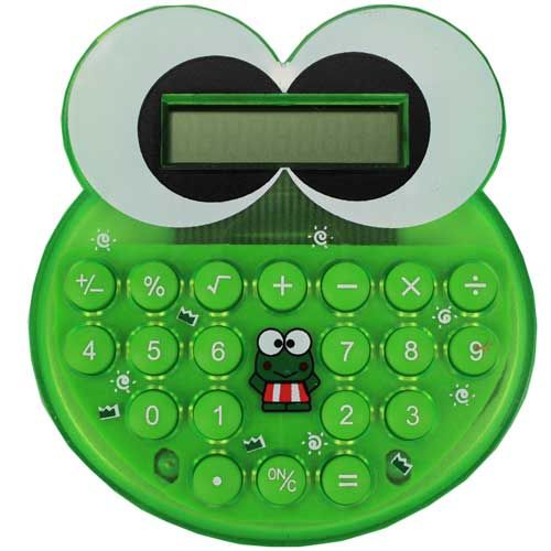 Cartoon Electronic Calculator Designed Cartoon Green The Frog Shape