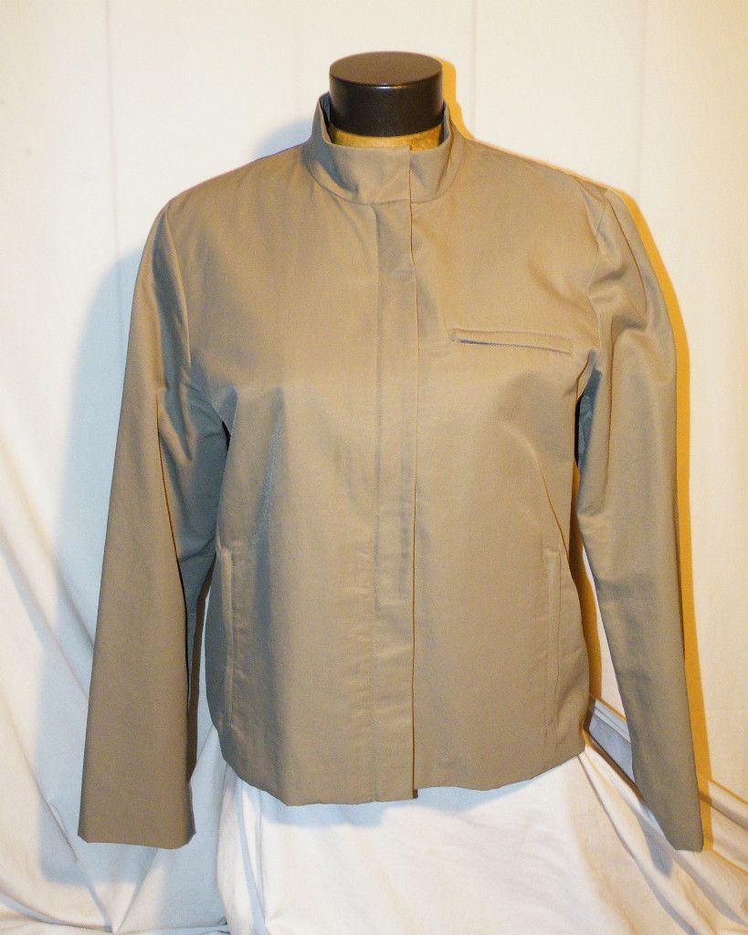 EILEEN FISHER Gray Cotton Nylon Jacket M ~ Fully Lined