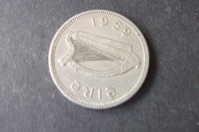 1959 eire ireland one shilling coin