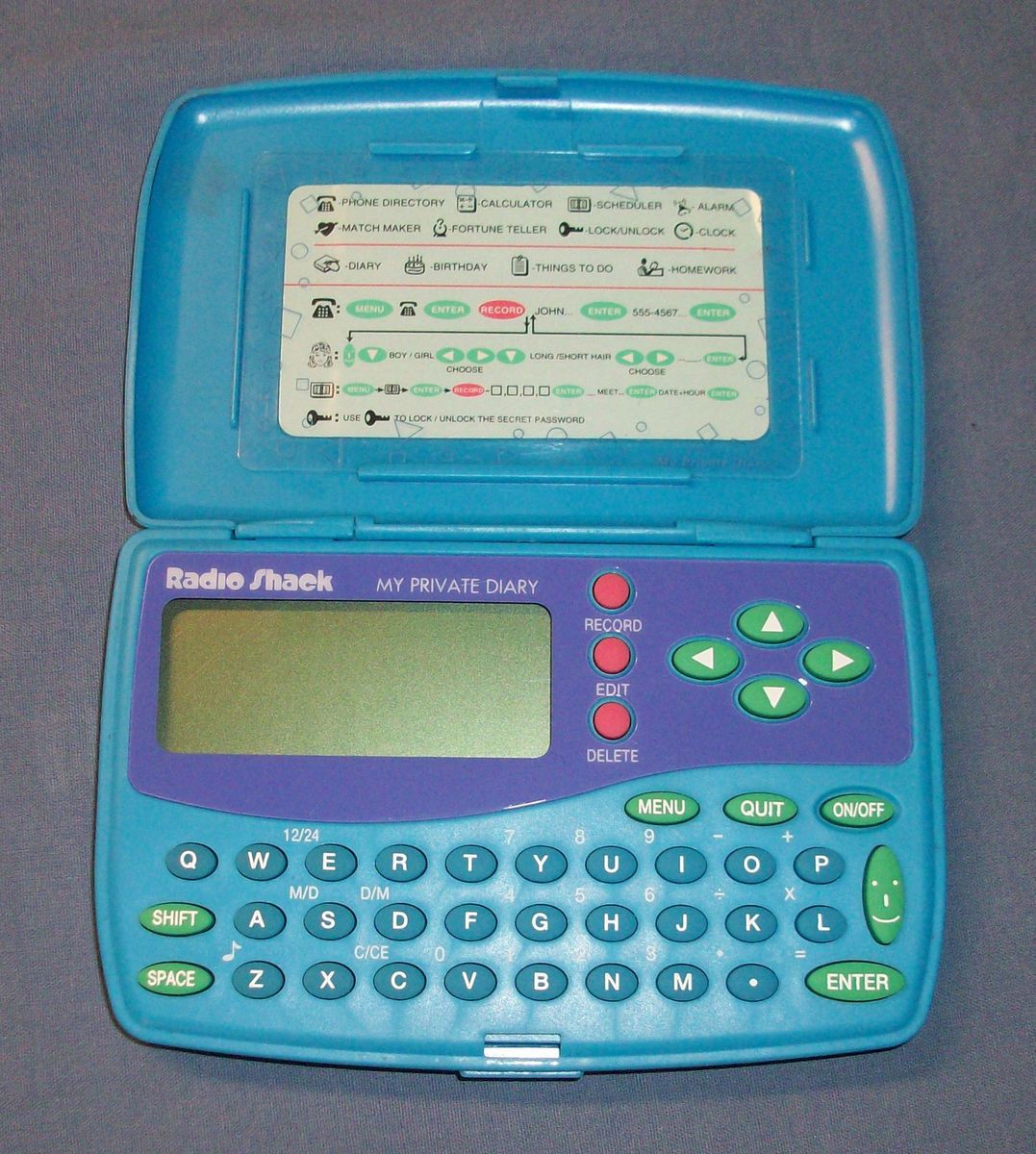 Radio Shack MY PRIVATE DIARY Electronic Digital Handheld #EC 372 65