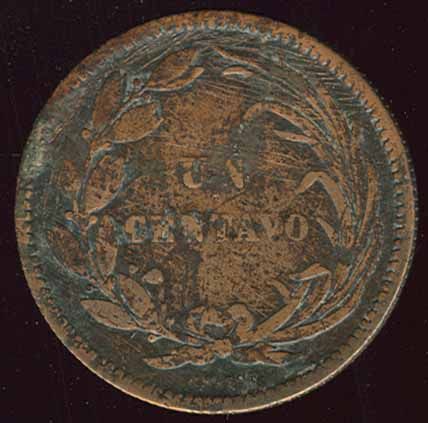 ECUADOR RARE BEAUTIFUL 1 CENT 1872 COIN L@@K 