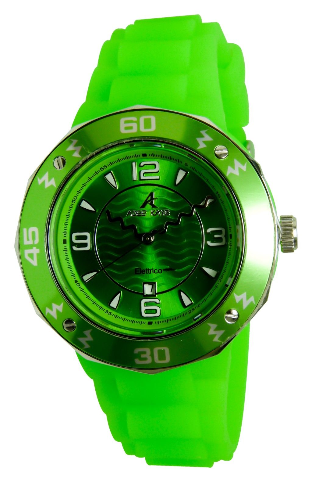 New Adee Kaye Ladies IP Green Dial Date Watch AK5567 L