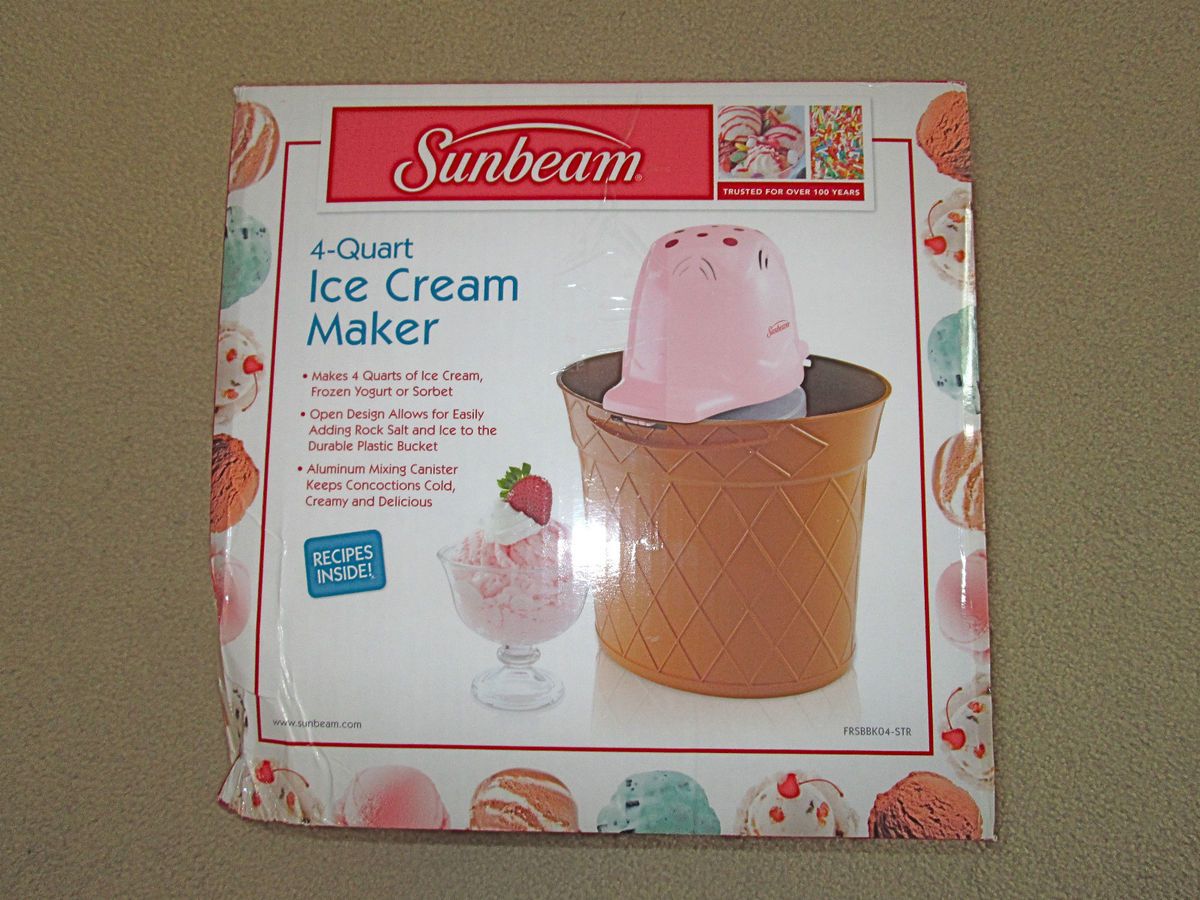 New 4 Qt Electric Ice Cream Maker