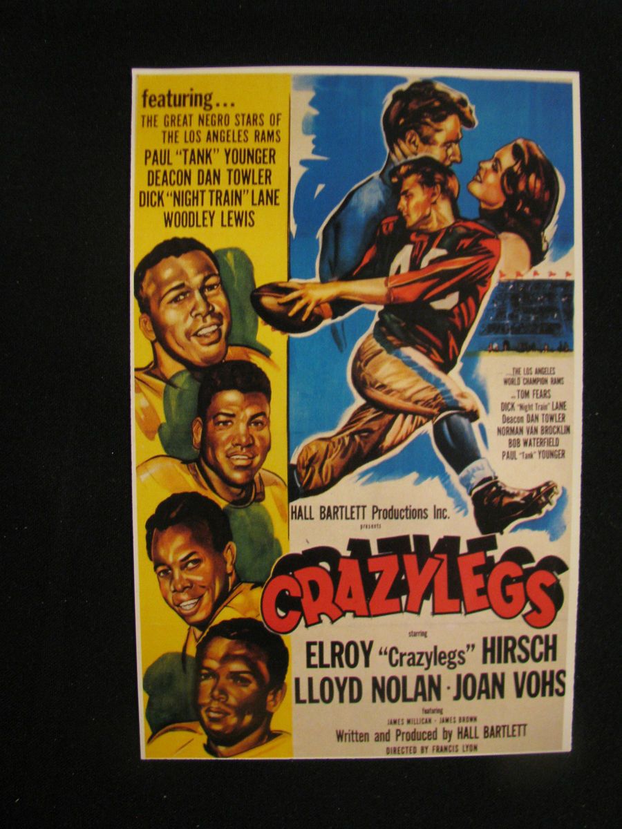 NEGRO FOOTBALL 1953 CRAZYLEGS ELROY HIRSCH LOS ANGELES RAMS MOVIE