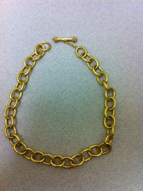 Elizabeth Locke 18K Yellow Gold Volterrra Link Necklace
