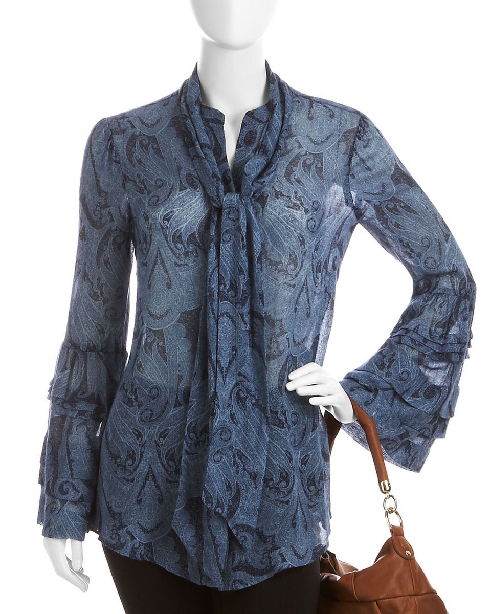  Drew Bell Sleeve Paisley Blouse