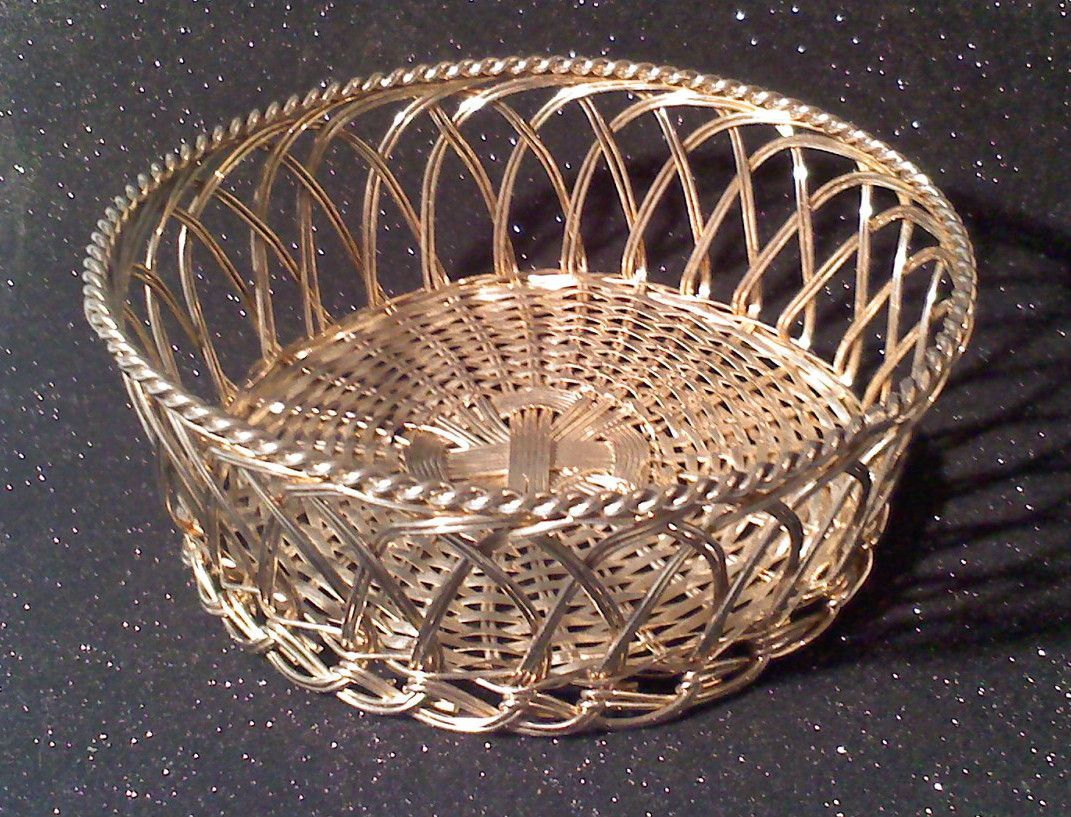 Silverplate Basket 5 across top Decore Delicate Silver Plate