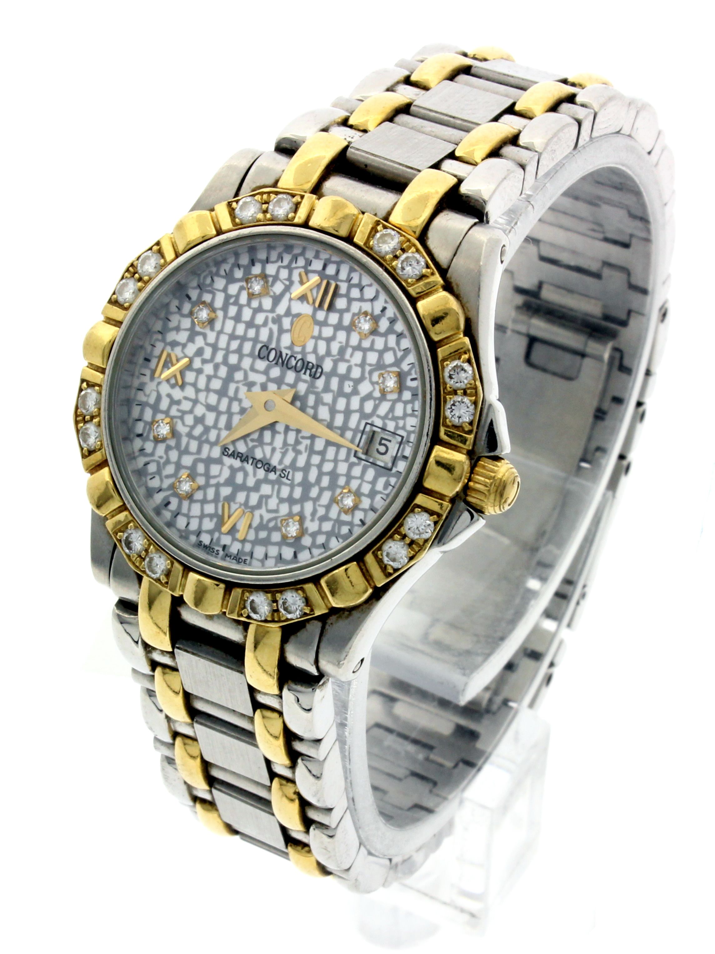 Gorgeous 18K Steel Concord Saratoga SL Ladies Watch with Diamonds