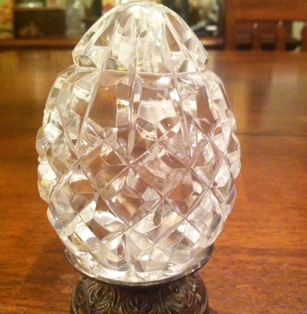 Waterford Crystal Annual Egg with Sterling Base No Box