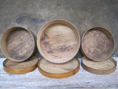 Antique Pantry Box Lot Copper Nails Bentwood Primitive Firkin Shaker