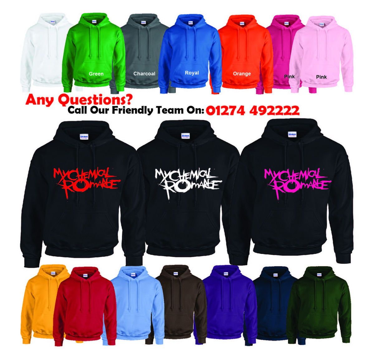  Romance Inspired Hoodie Hoody Unisex Emo Alternative Music Top