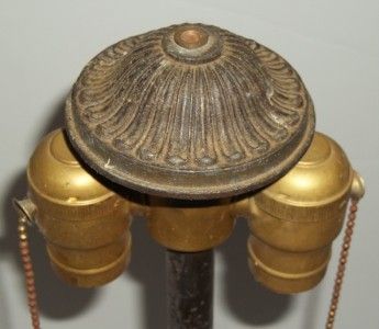 Antique Edward Miller Em Co Meriden Ct Art Nouveau 2 Light Table Lamp