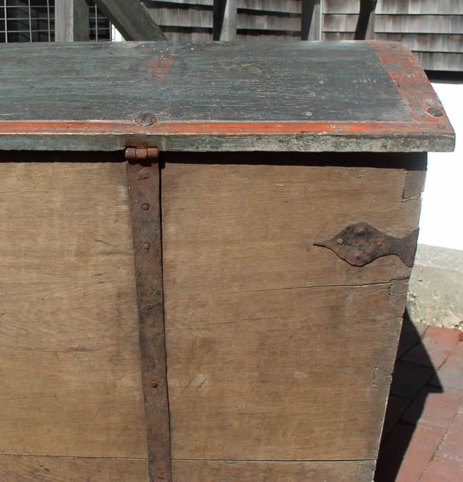 Antique Oak Swedish Wedding Dowry Trousseau Trunk 1837 Orig Hardware