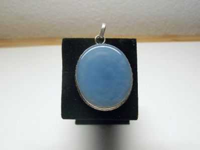 Huge Ellensburg Blue Agate Pendant Sterling Silver Collectors Item New