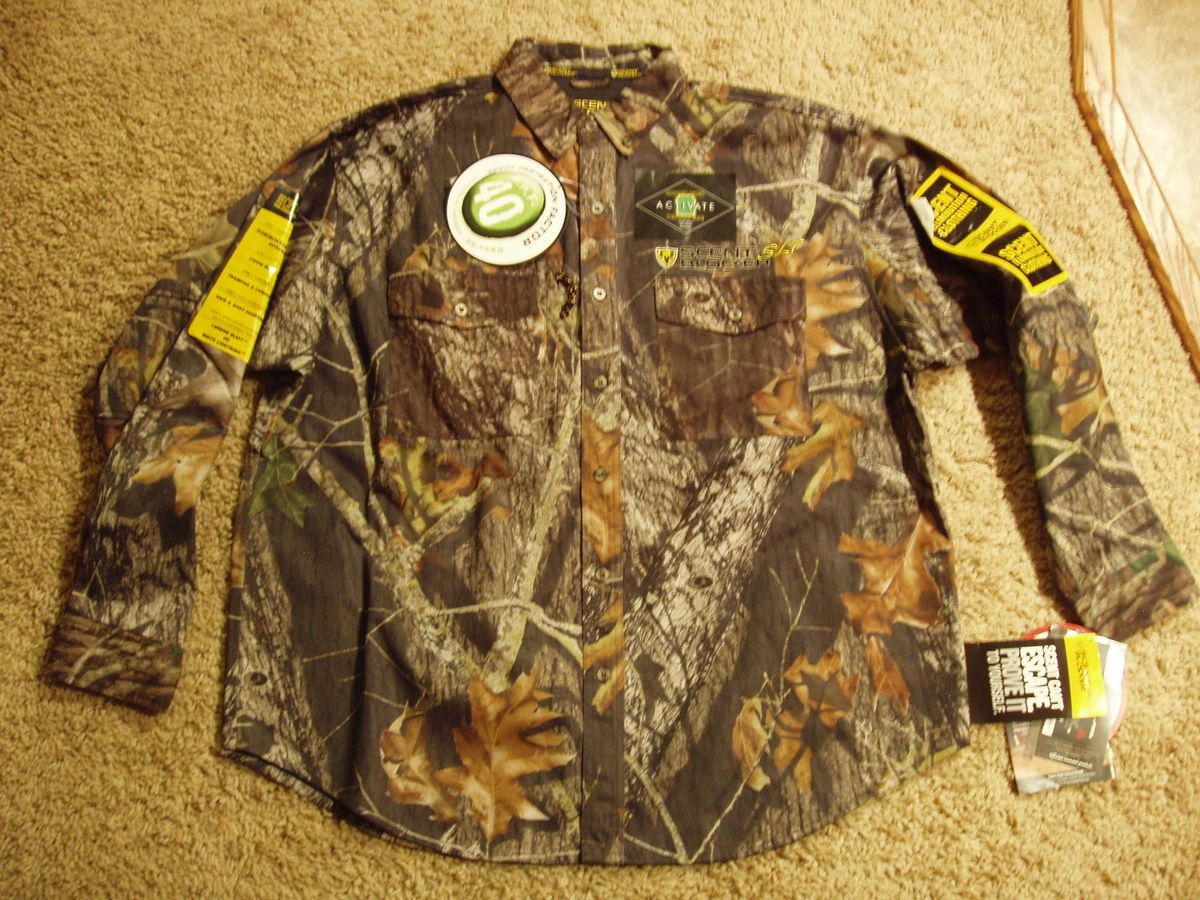  Blocker SLT SAFARI SHIRT Odor Elim Carbon ScentBlocker Mossy Oak Camo